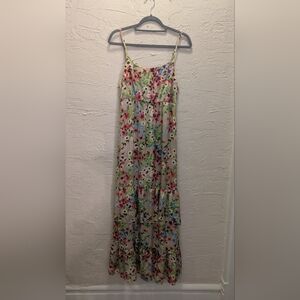 Floral Spaghetti Strap Maxi Dress. Medium